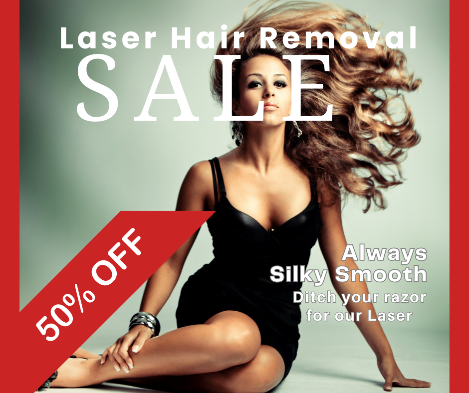 Laser Hair Removal 50% OFF Sale (Facebook Post)